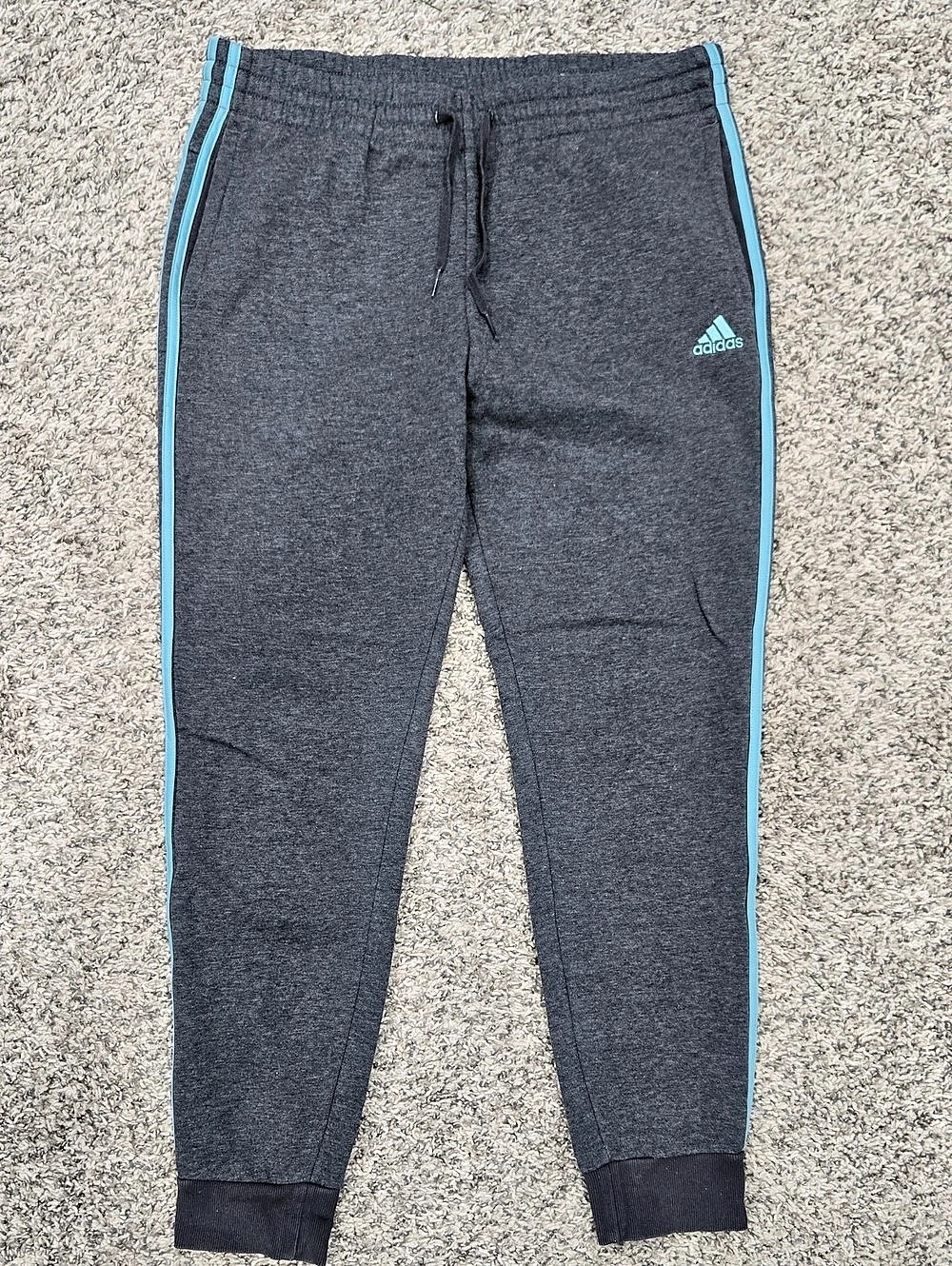 Adidas Men's Joggers Gray Blue Size Large